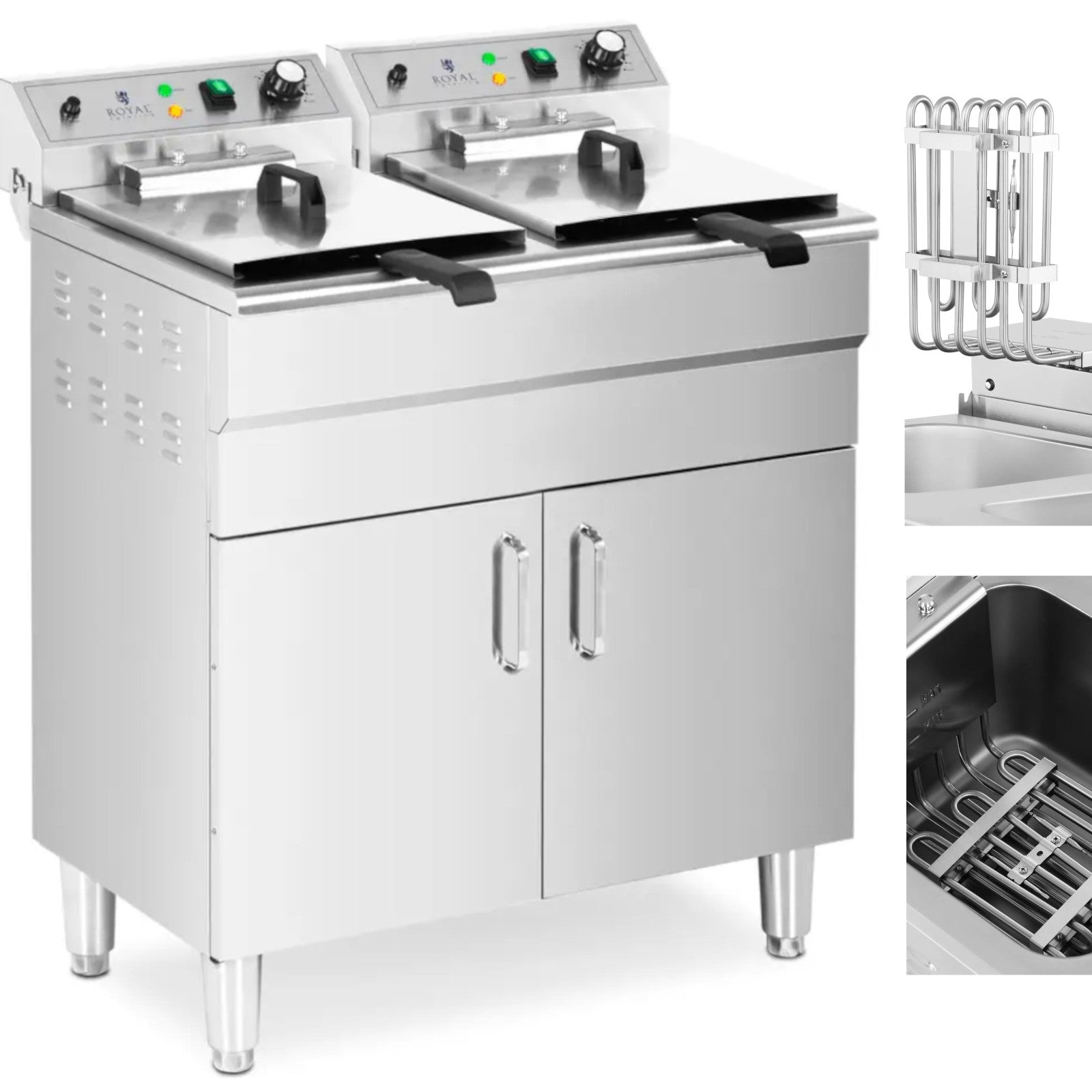 Deep Fryers – Double free-standing electric fryer with cabinet 400 - Carlat