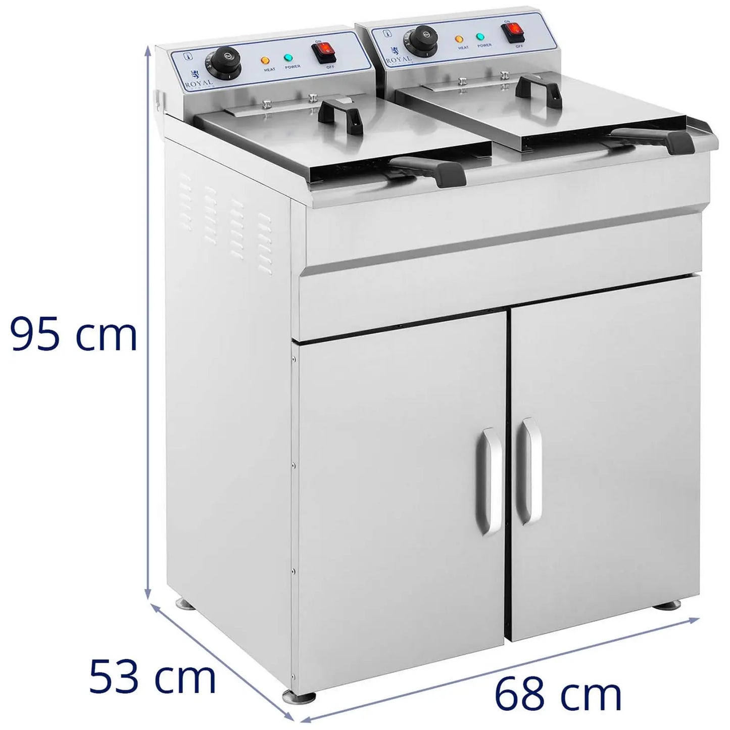 Deep Fryers – Double two-chamber fryer with cabinet 400V - Carlat