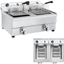 Deep Fryers – Fryer, two-chamber catering fryer with taps, 230V - Carlat