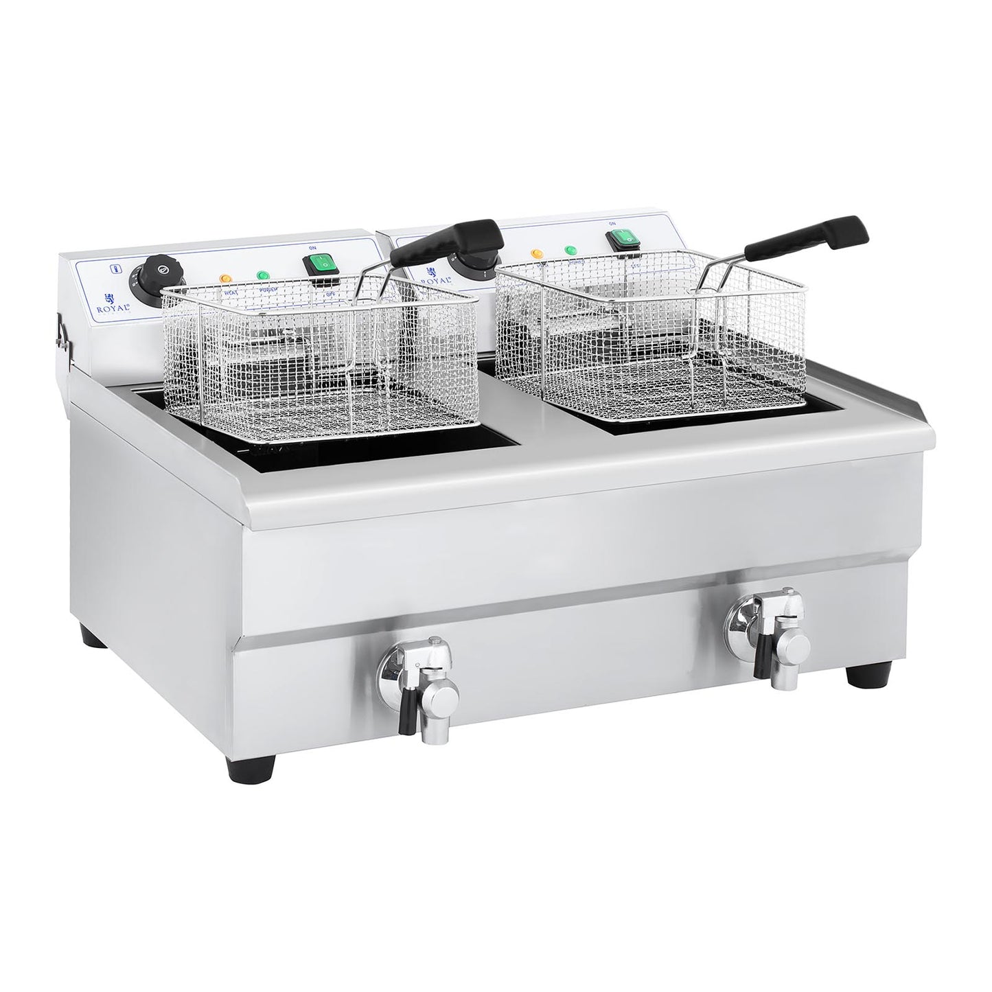 Deep Fryers – Fryer, two-chamber catering fryer with taps, 230V - Carlat