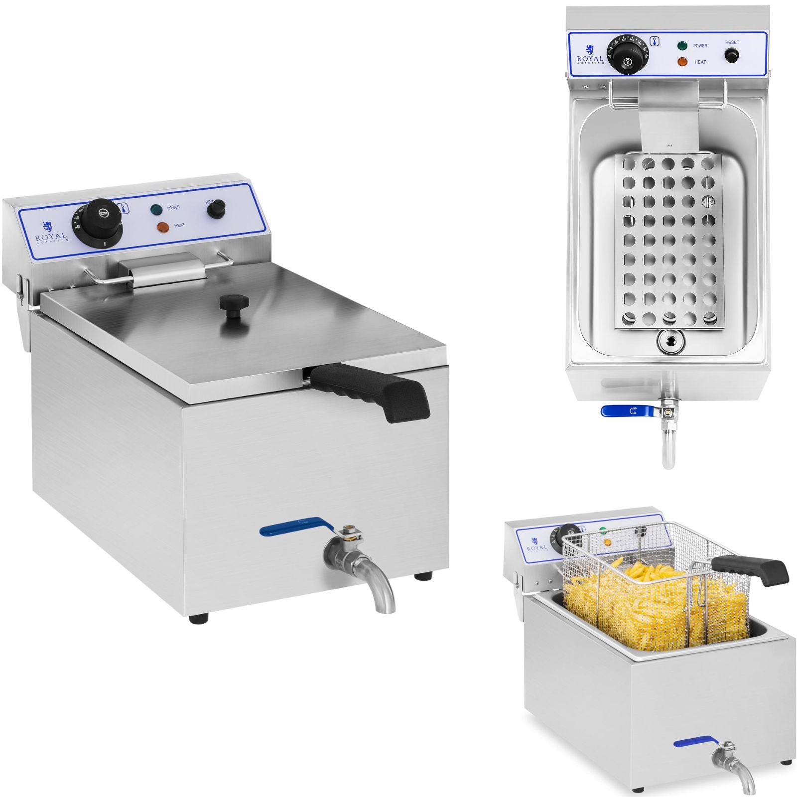 Deep Fryers – Professional fish fryer with tap 3000W 17L - Carlat