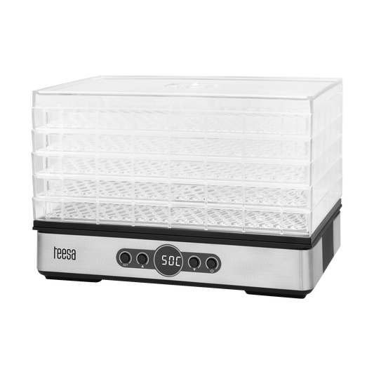 Dehydrator for mushrooms, vegetables, and fruit, 400W, 5 trays, display, convection, TEESA - Carlat