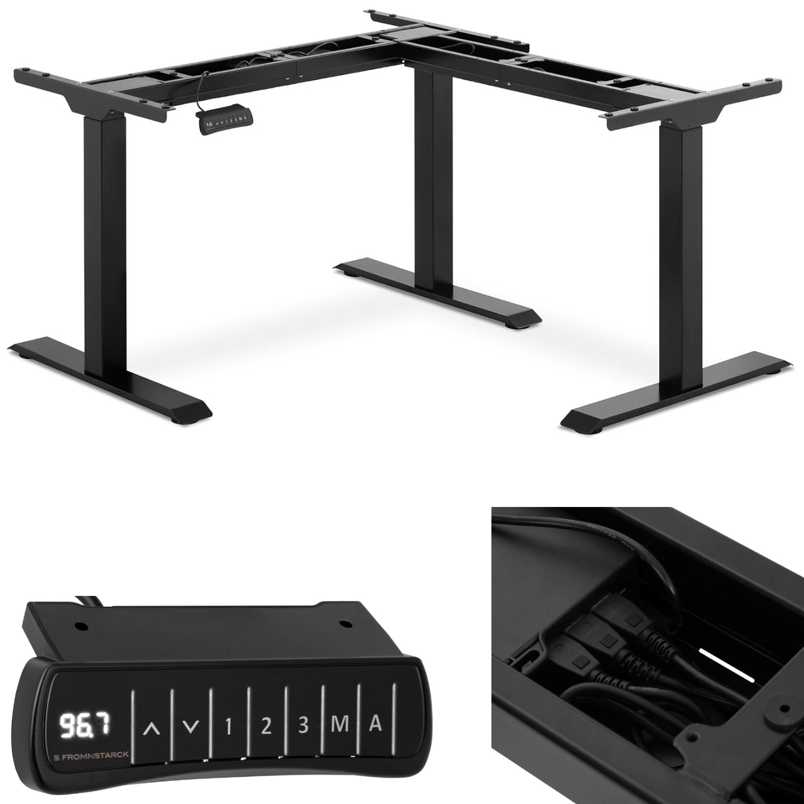 Desktop Computers – Corner desk frame with electric height adjustment - Carlat