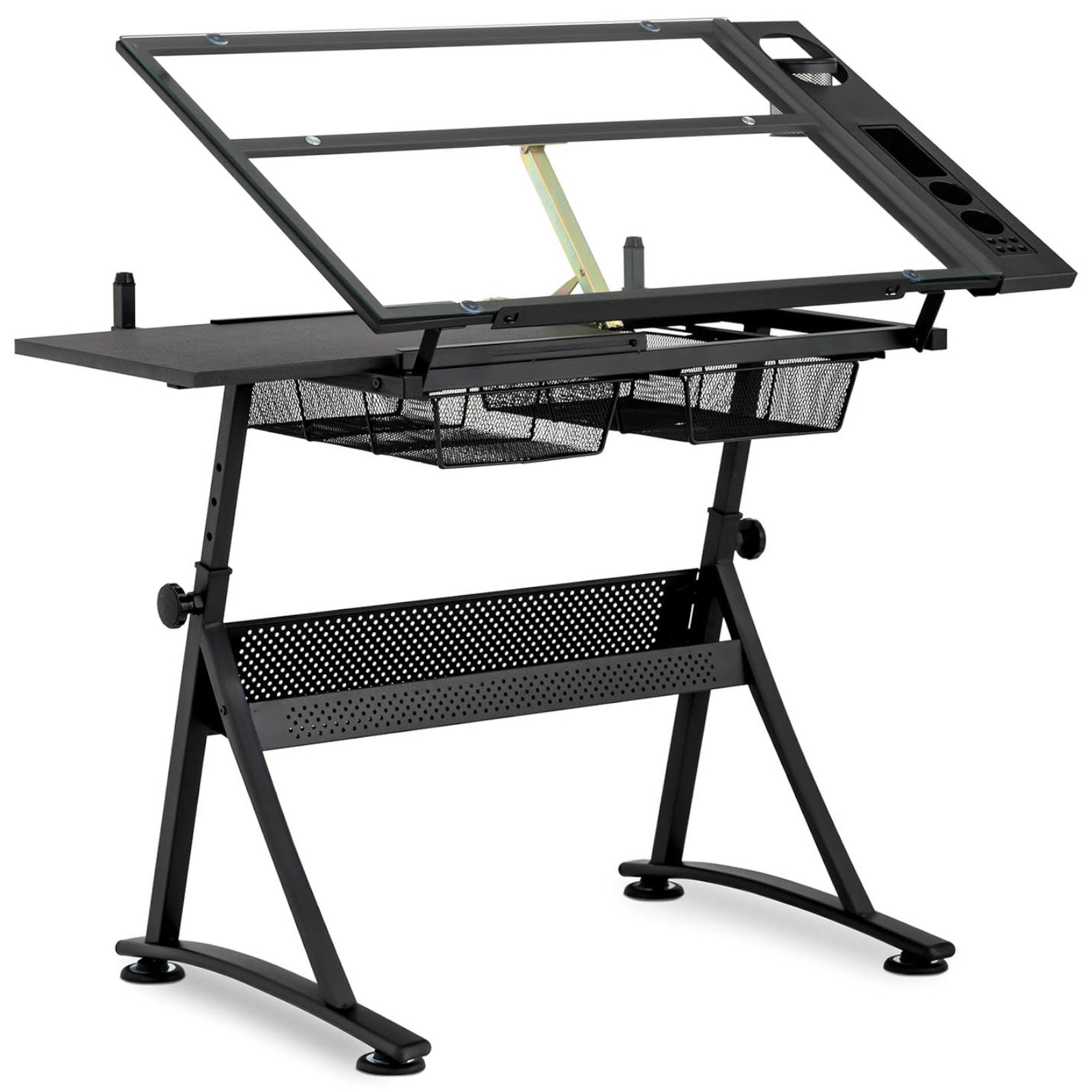 Desktop Computers – Desk, glass drawing table with drawers for - Carlat