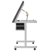 Desktop Computers – Desk, mobile glass drawing table with drawers - Carlat