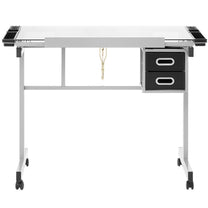 Desktop Computers – Desk, mobile glass drawing table with drawers - Carlat
