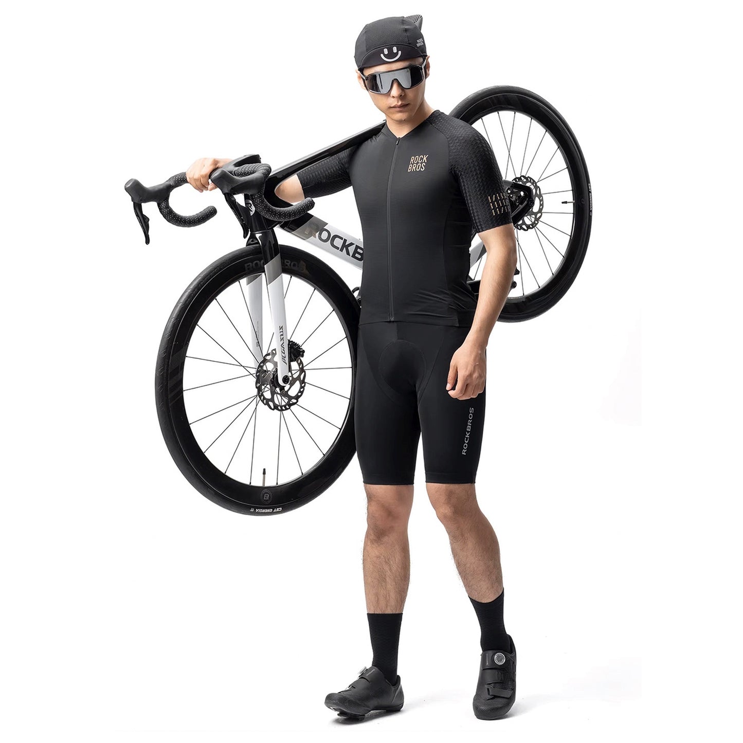 Diamond short-sleeved cycling jersey, size XL - black - Carlat