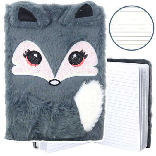 Diaries and – Plush Lined Notebook, Gray Fox, A5, 80 Pages - Carlat