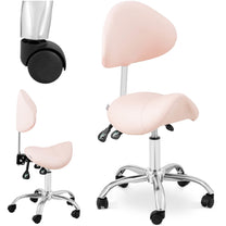 Dining Chairs – Saddle beauty chair with swivel, adjustable backrest - Carlat