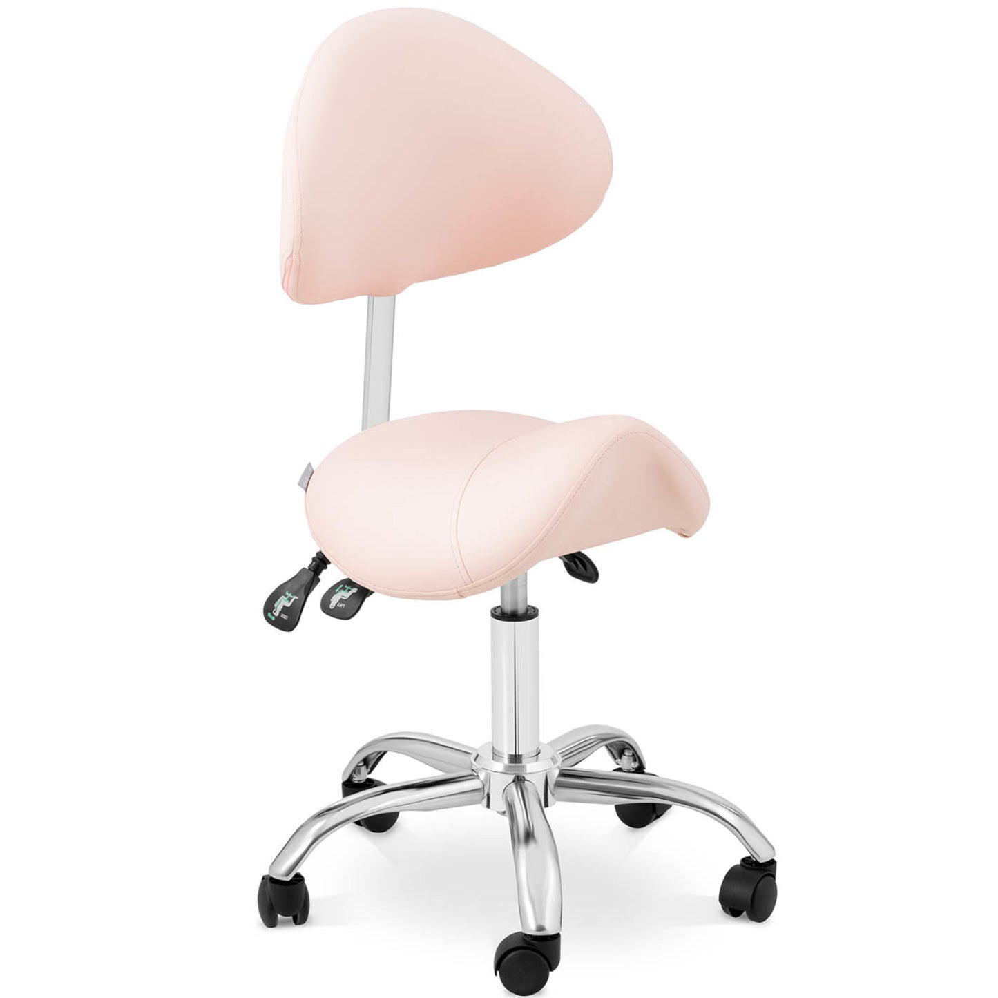 Dining Chairs – Saddle beauty chair with swivel, adjustable backrest - Carlat