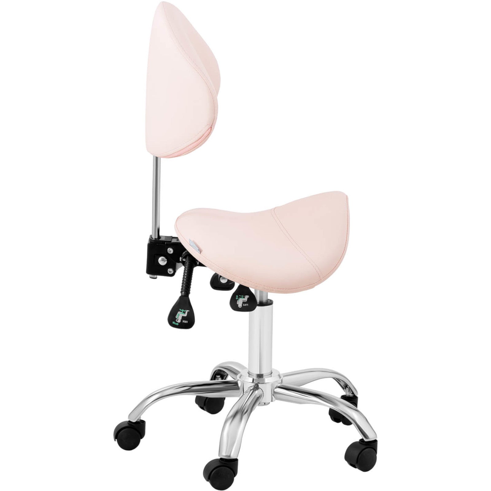 Dining Chairs – Saddle beauty chair with swivel, adjustable backrest - Carlat