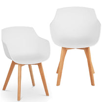 Dining Chairs – Scandinavian plastic bucket chair with wooden legs - Carlat