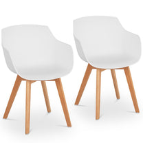 Dining Chairs – Scandinavian plastic bucket chair with wooden legs - Carlat