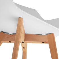 Dining Chairs – Scandinavian plastic bucket chair with wooden legs - Carlat