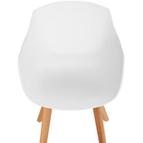 Dining Chairs – Scandinavian plastic bucket chair with wooden legs - Carlat