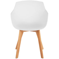 Dining Chairs – Scandinavian plastic bucket chair with wooden legs - Carlat