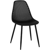 Dining Chairs – Scandinavian plastic openwork chair with steel legs - Carlat