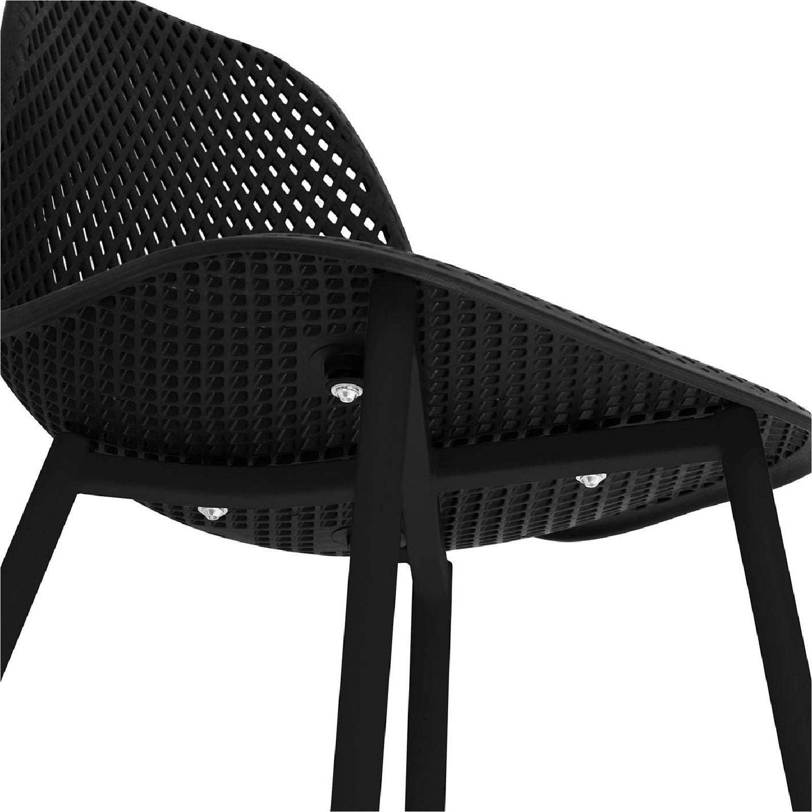 Dining Chairs – Scandinavian plastic openwork chair with steel legs - Carlat