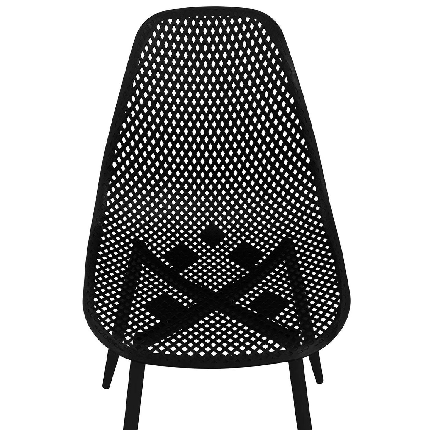 Dining Chairs – Scandinavian plastic openwork chair with steel legs - Carlat