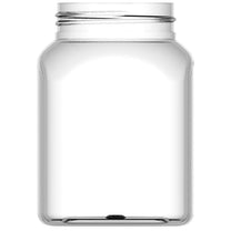 Disposable Tableware – Square jar with lid, thread 63/485, transparent, - Carlat