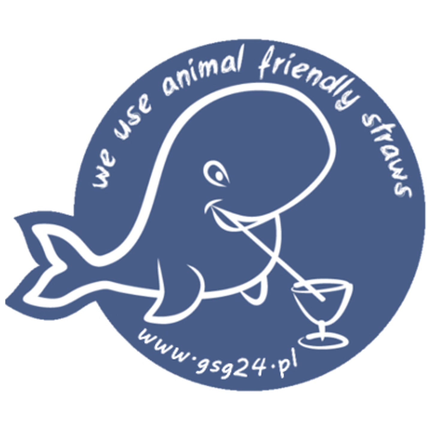 Door sticker for paper straws We Use Animal Friendly Straws 12x10cm - Carlat