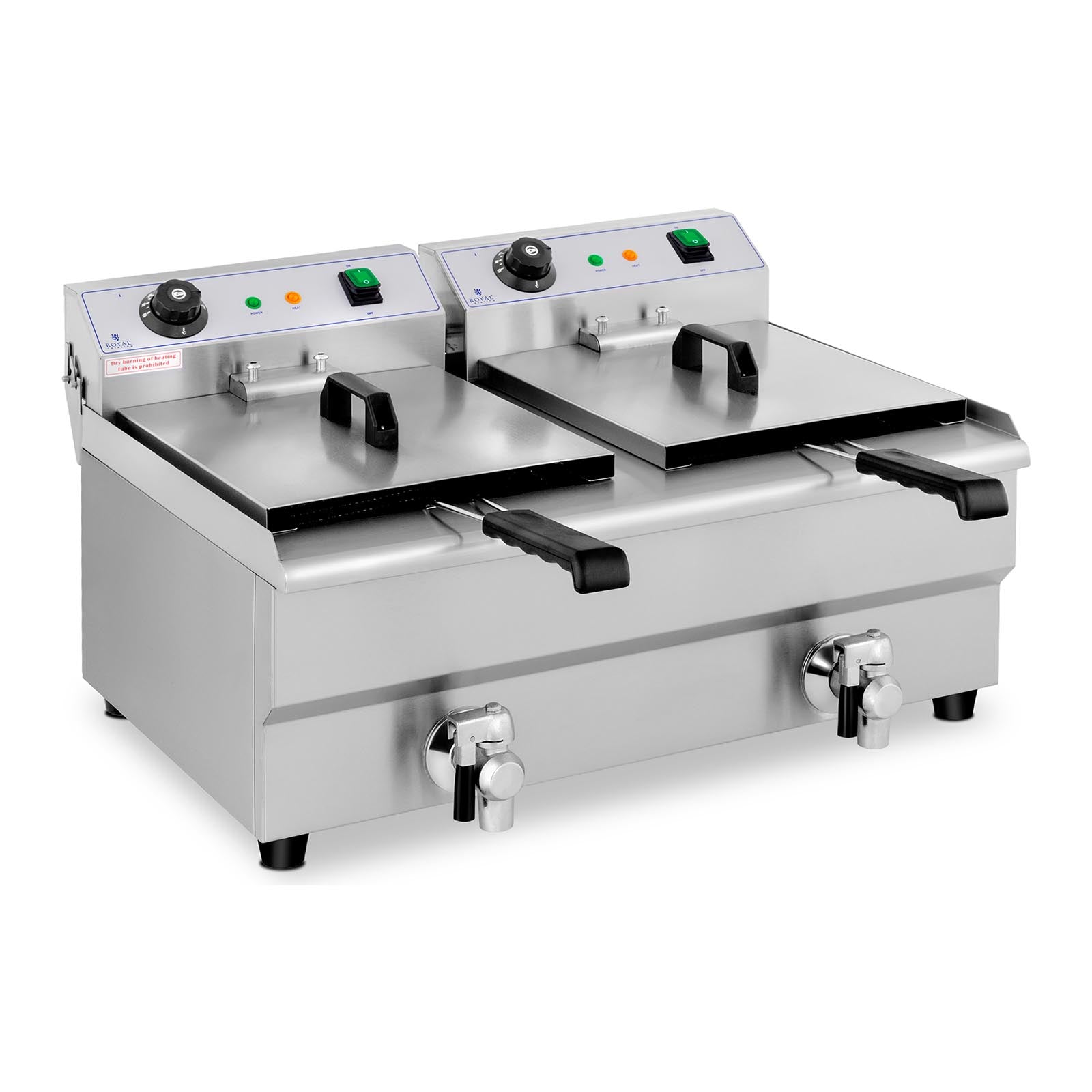 Double electric gastronomy fryer with 230 V 2 x 3200W 2 x 13 L - Carlat