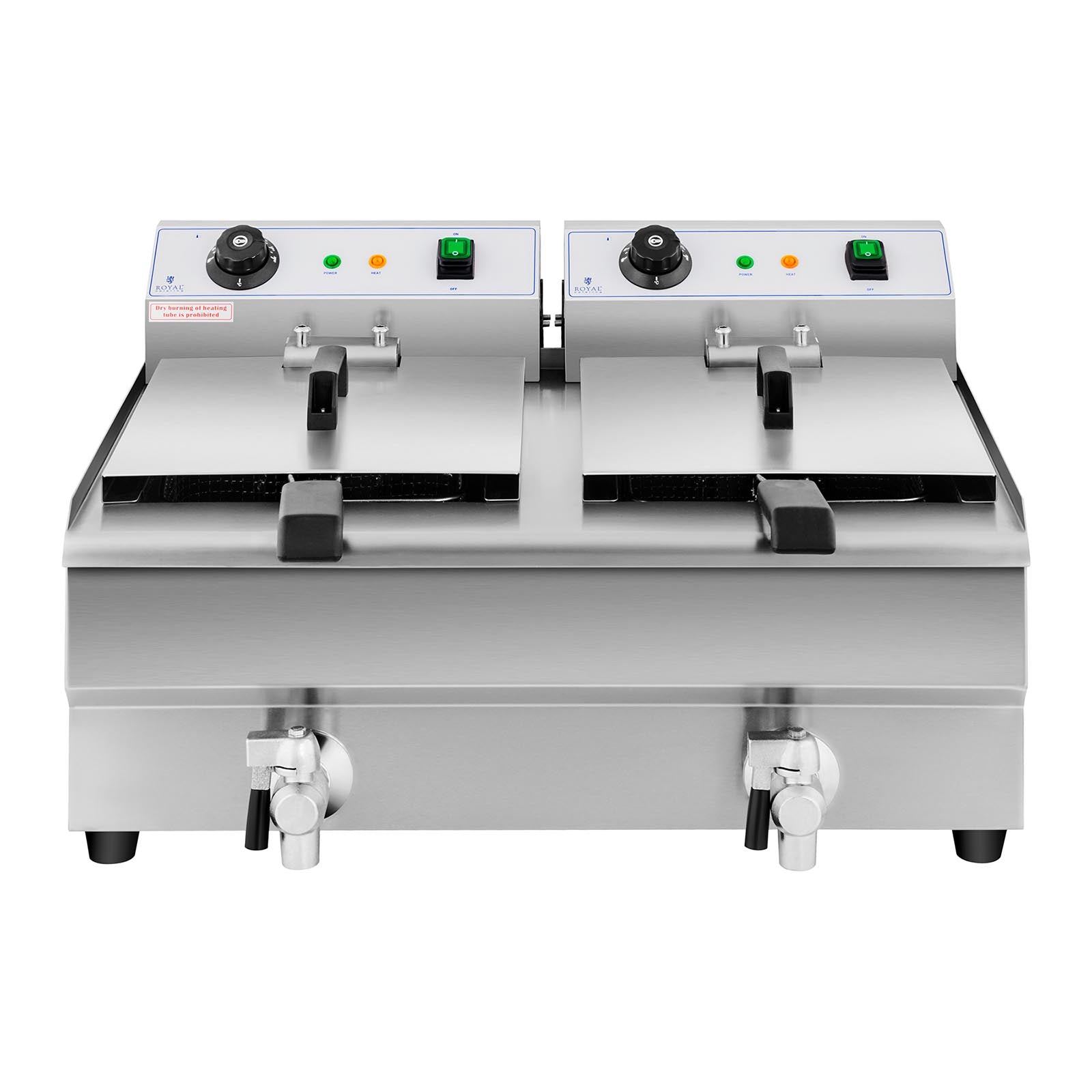 Double electric gastronomy fryer with 230 V 2 x 3200W 2 x 13 L - Carlat