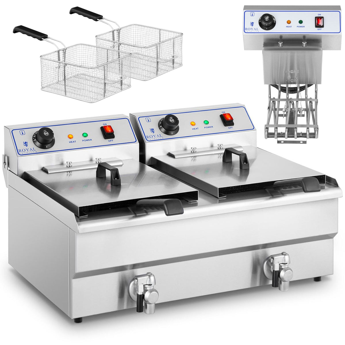 Double fryer with taps 400V - 2x10L - Carlat