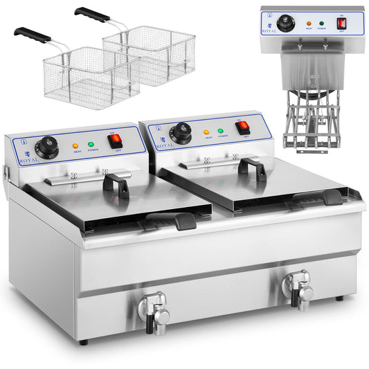 Double fryer with taps 400V - 2x10L - Carlat