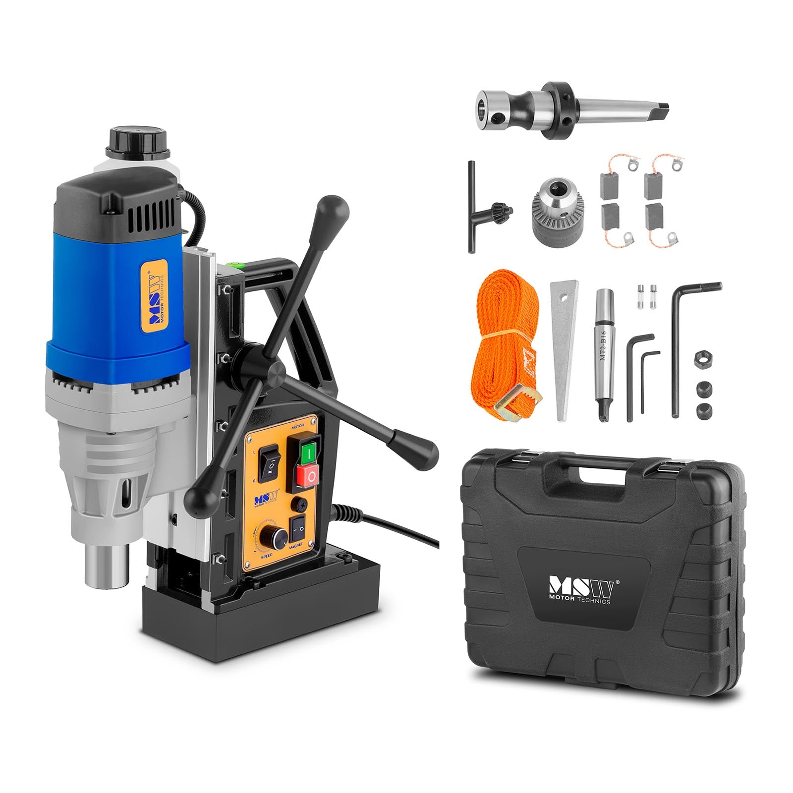 Drills – Magnetic drill with magnetic base + Suitcase 1680W - Carlat