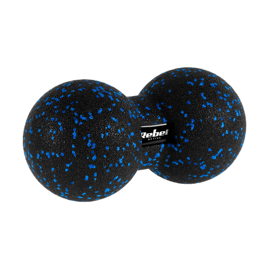 Rebel Duoball Double Massage Ball, 12 cm, black and blue, EPP material, REBEL ACTIVE