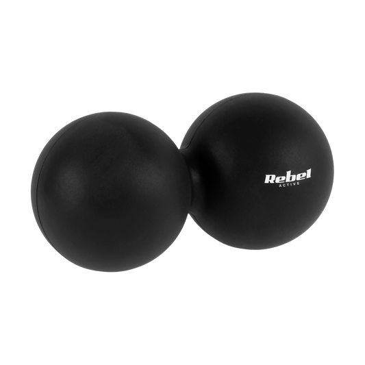Rebel Duoball Double Massage Ball, 6.2 cm, black, silicone, REBEL ACTIVE
