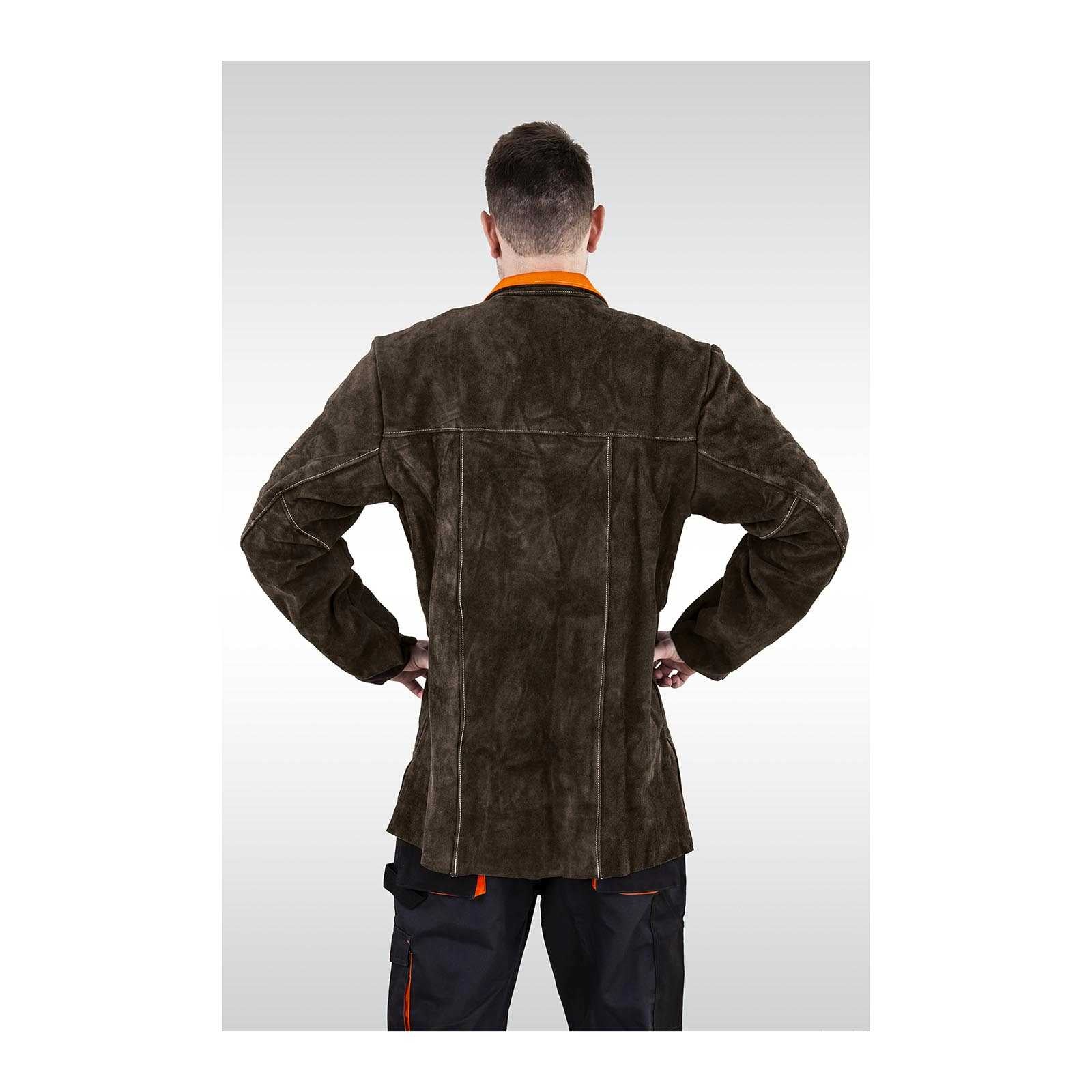 Durable leather protective welding jacket L - Carlat