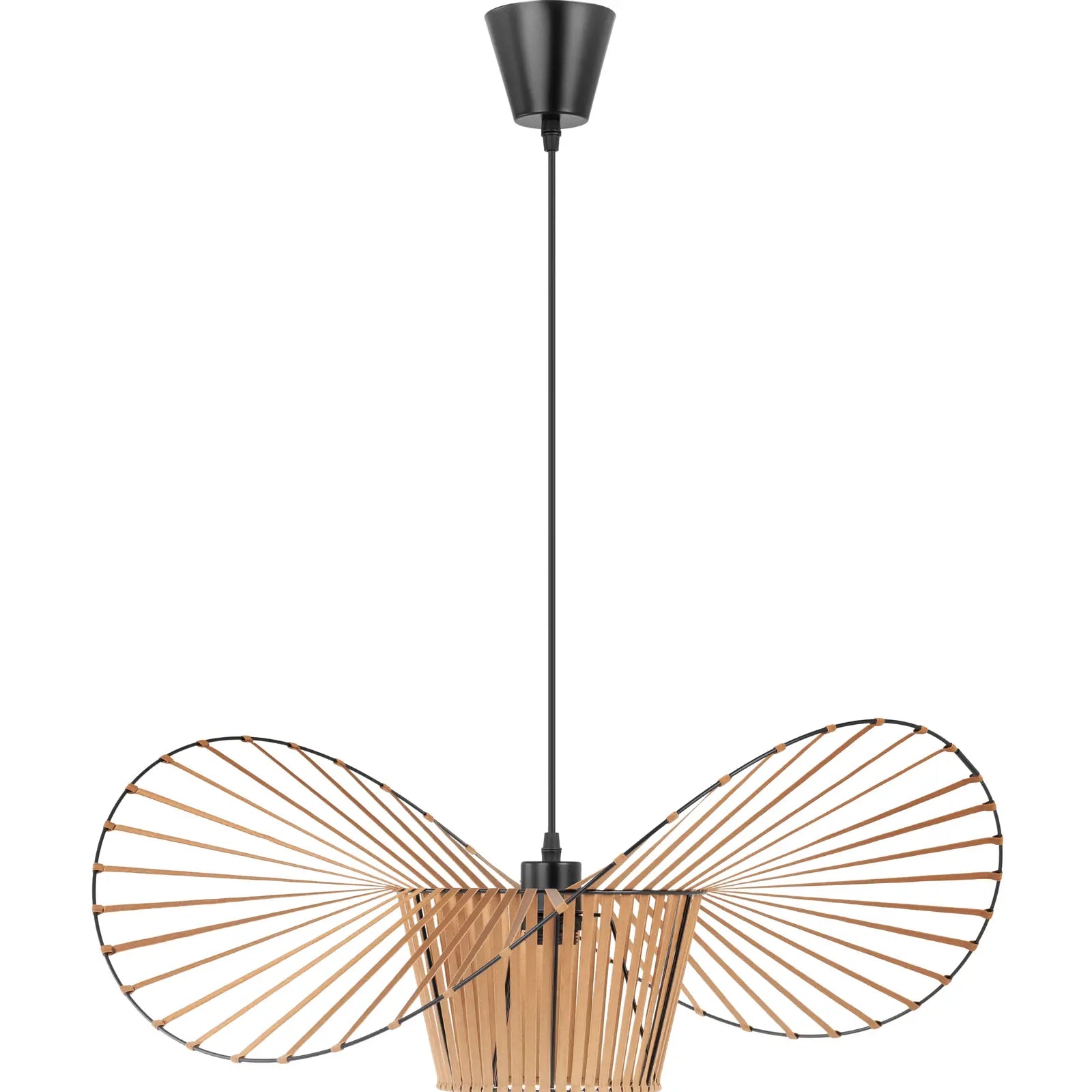 E27 1-point boho hanging ceiling lamp - hat - Carlat