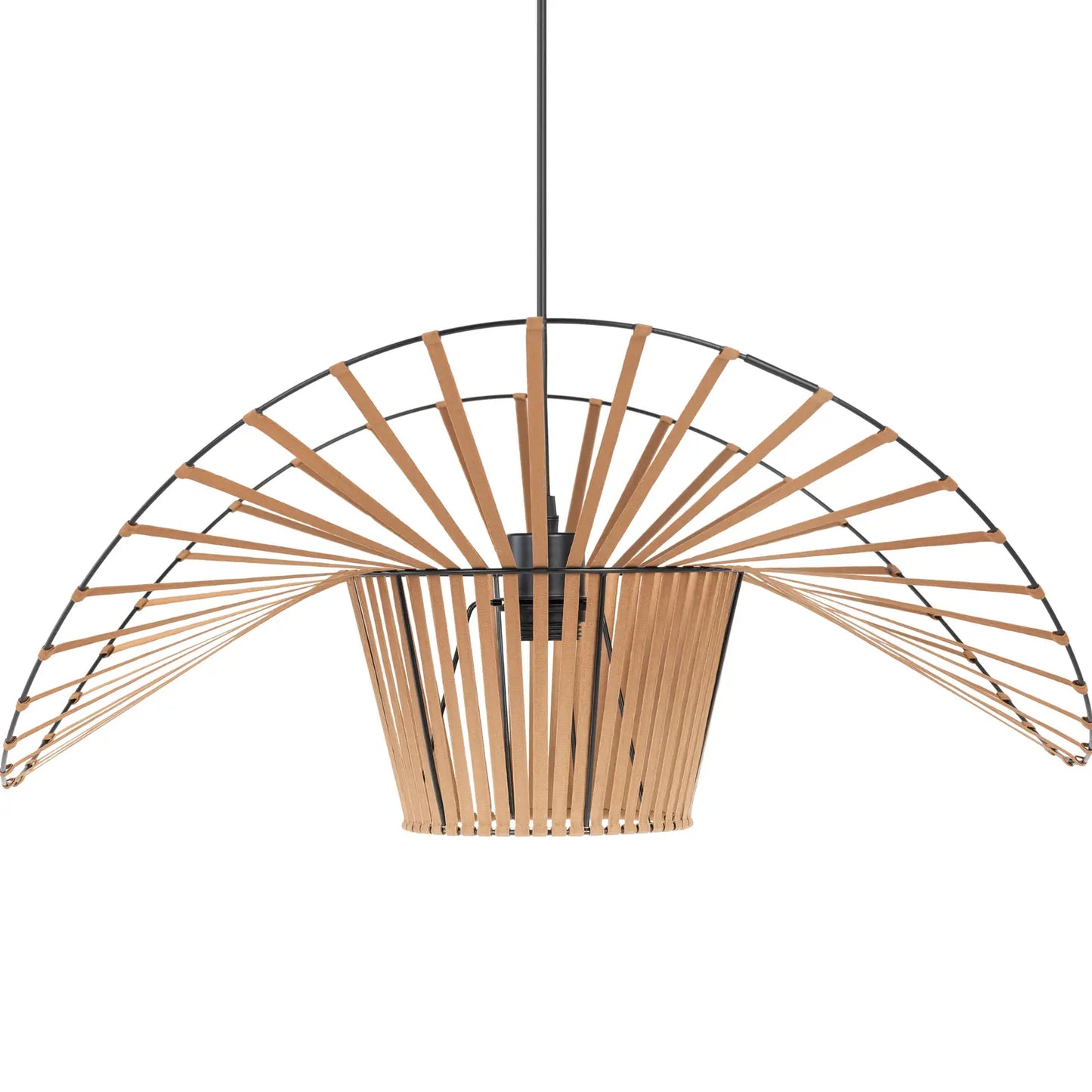 E27 1-point boho hanging ceiling lamp - hat - Carlat