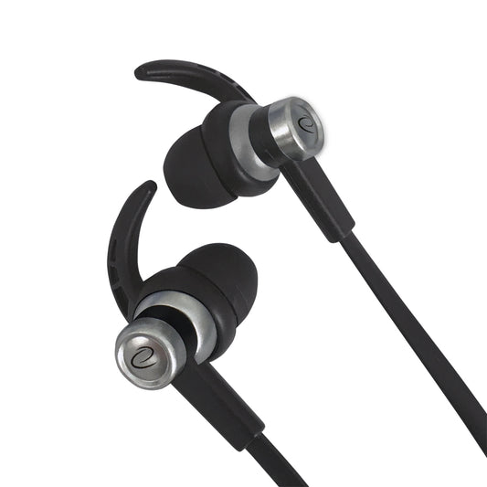 EH201KS Esperanza In-Ear Headphones with Microphone and Volume Control, EH201, Black and Silver - Carlat