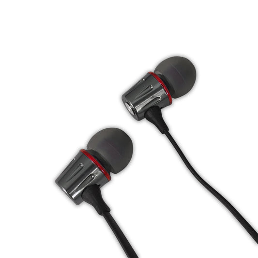 EH203KR Esperanza Metal In-Ear Headphones with Microphone (EH203), Graphite and Red - Carlat