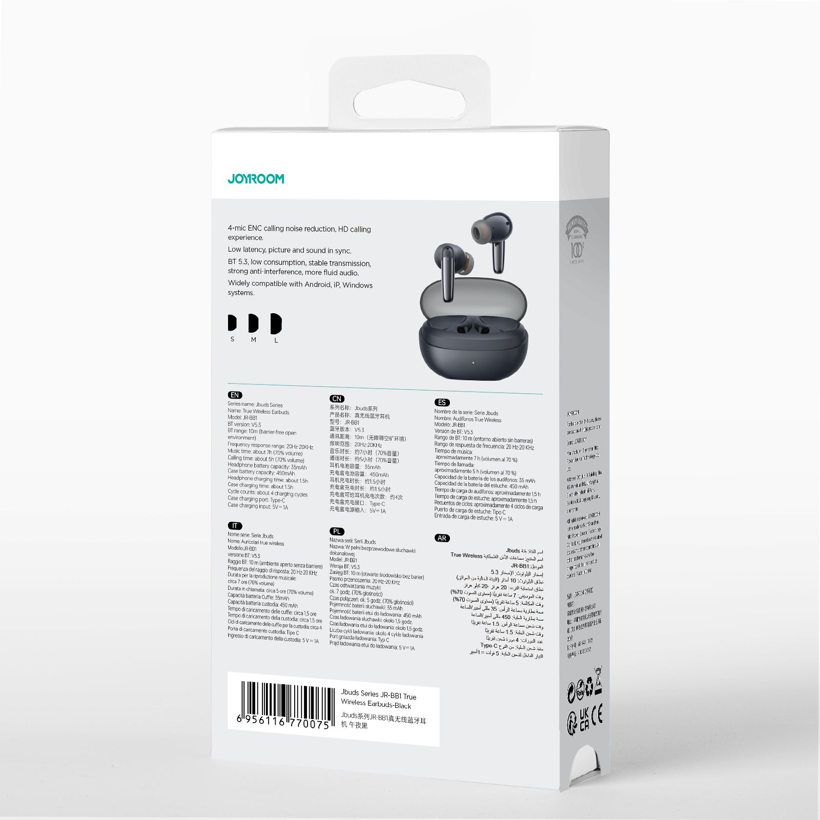 ENC Jbuds Series USB-C wireless in-ear headphones, black - Carlat