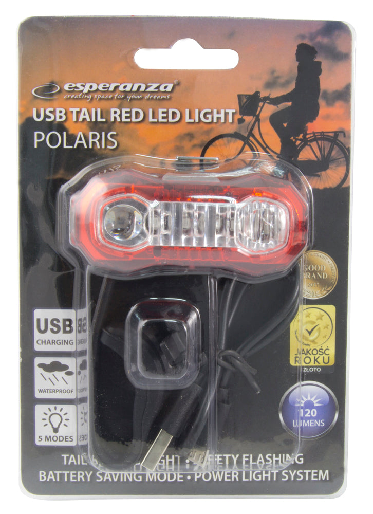Esperanza Bicycle parts – EOT021 Esperanza USB Polaris LED Rear Bike Light – image 2