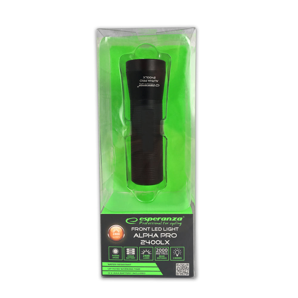 Esperanza EOT057 Esperanza Professional 2-in-1 Alpha Pro 2400 lx LED Front Bike Light – image 7