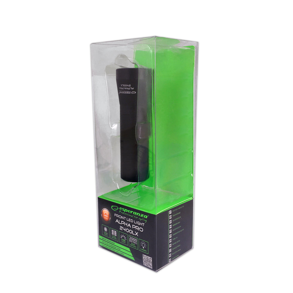 Esperanza EOT057 Esperanza Professional 2-in-1 Alpha Pro 2400 lx LED Front Bike Light – image 8