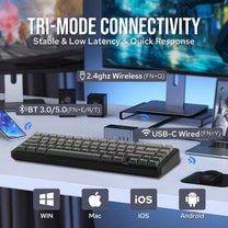 EPOMAKER x Aula F65 Mechanical Keyboard Wireless, Custom Gaming Keyboard Gasket with Hot-Swappable, RGB, Bluetooth/2.4GHz/Cable, Lubricated Linear Switches (Ombre Black, Reaper Switch) - Carlat