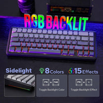 EPOMAKER x Aula F65 Mechanical Keyboard Wireless, Custom Gaming Keyboard Gasket with Hot-Swappable, RGB, Bluetooth/2.4GHz/Cable, Lubricated Linear Switches (Ombre Black, Reaper Switch) - Carlat