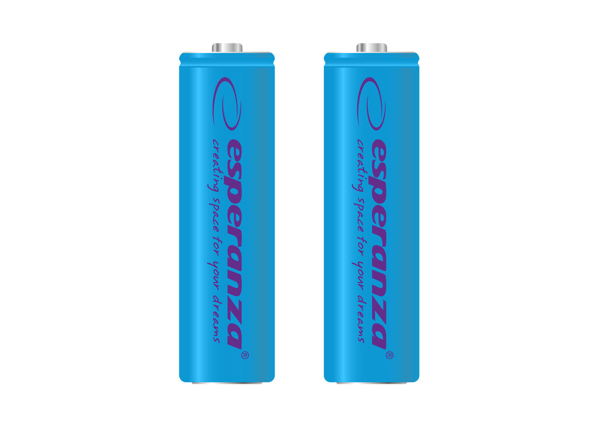 EZA103B Esperanza Ni-MH AA Rechargeable Batteries, 2000 mAh, 2-Pack, Blue