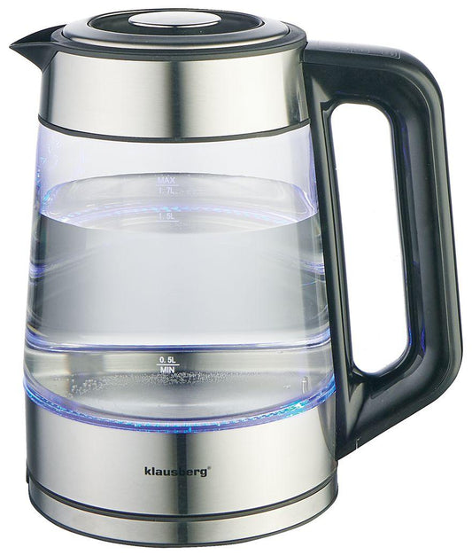 Electric – Electric kettle, glass, with LED, 1.7 L, Klausberg, KB-7888 - Carlat
