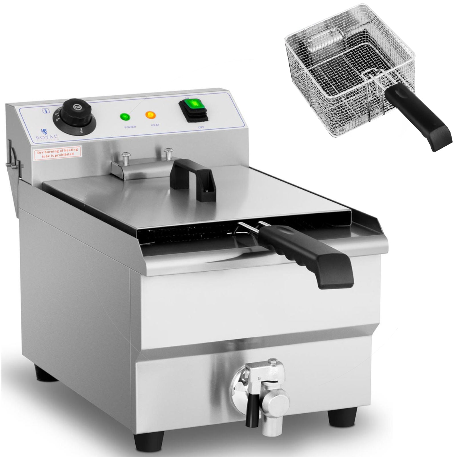 Electric Fryer with drain tap 230 V 3200 W 13 l - Carlat