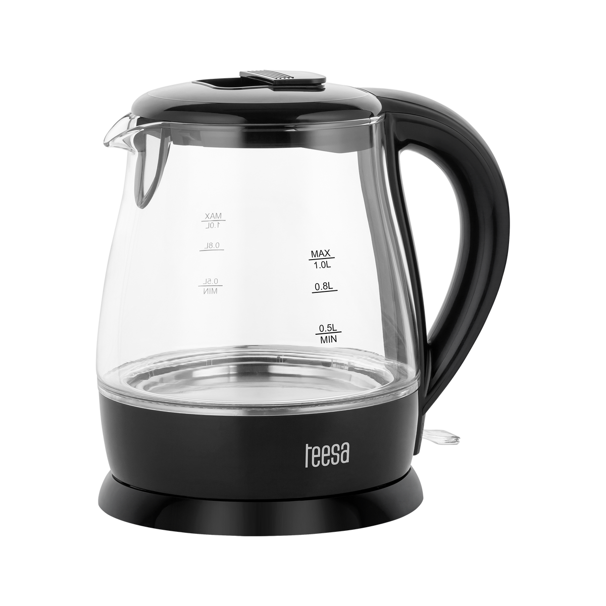 Teesa Electric – TEESA Electric Kettle, Glass, 1630 W, Black, 1 L