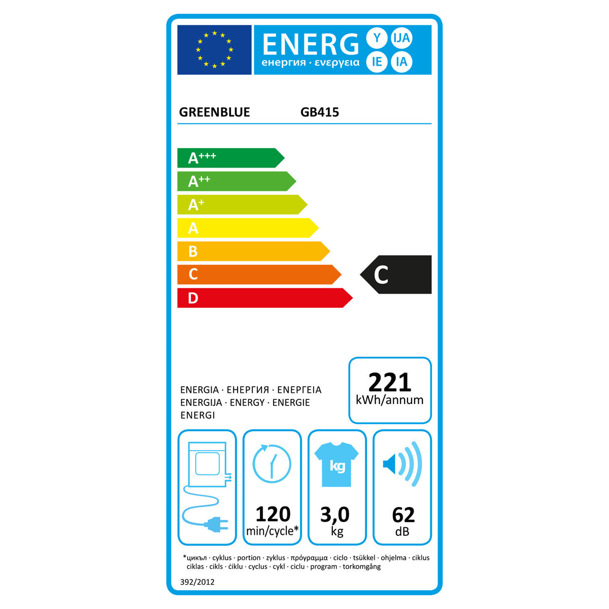 Electric clothes – GreenBlue Electric Tumble Dryer, 3 kg capacity, GB415 - Carlat