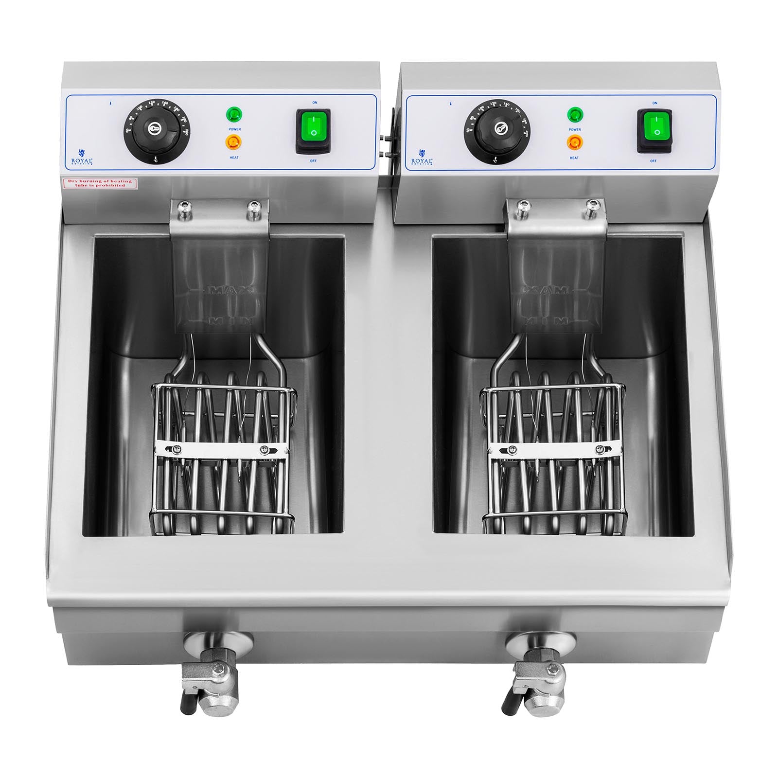 Electric double-gastronomy fryer with 230 V 2 x 3000W 2 x 10 L - Carlat