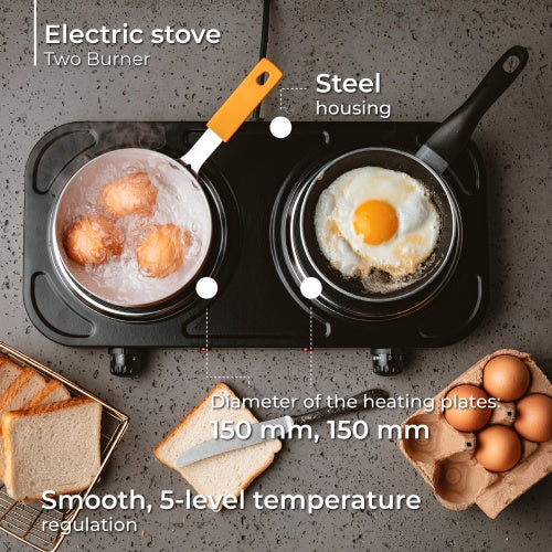 Electric, gas, induction, and microwave – MS 6509 Two-burner Electric Stove - Carlat